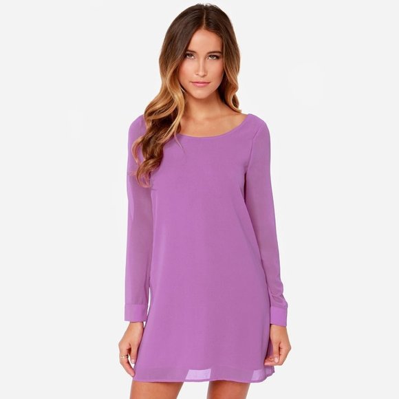 Lulu's | Purple Shift Dress | Orchid Purple XS - Picture 1 of 7